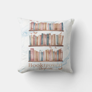 Booktrovert Watercolor Classic Book-Lover Throw Pillow