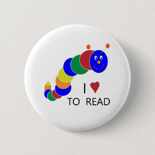 Bookworm 2 Inch Round Button