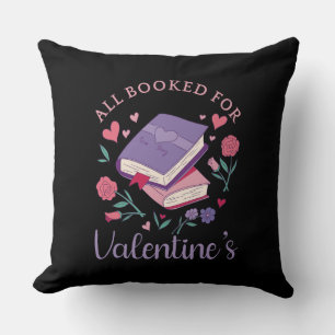Bookworm - All Booked For Valentine's II Throw Pillow