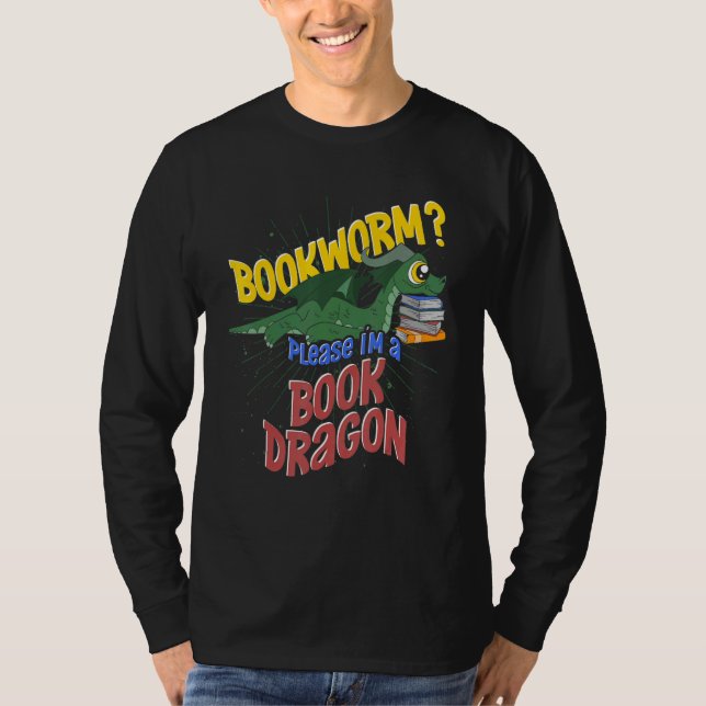 Bookworm Book Reading Mythical Creature Cute Book  T-Shirt (Front)