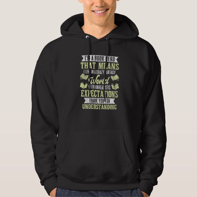 Bookworm Bookish Book Nerd Hoodie (Front)