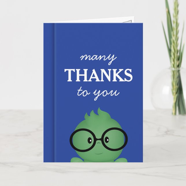 Bookworm Boy Thank You Card (Front)