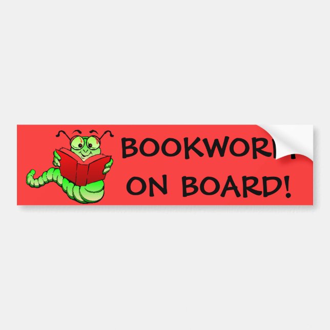 Bookworm Bumper Sticker (Front)