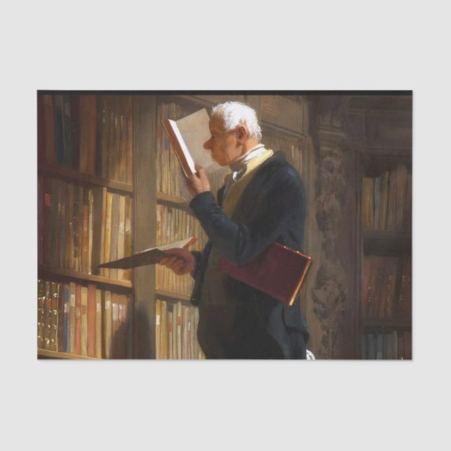 Bookworm Carl Spitzweg Art Tissue Paper (Front)