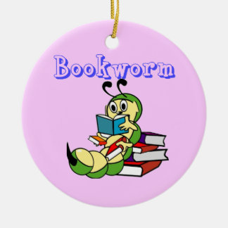 Bookworm Ceramic Ornament