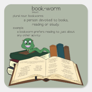 Bookworm - Change Colour Square Sticker