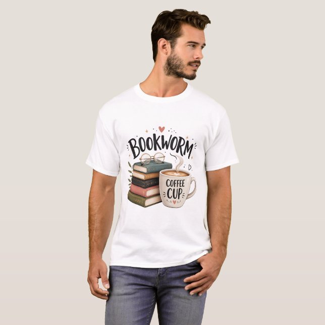 Bookworm Coffee Lover T-Shirt (Front Full)