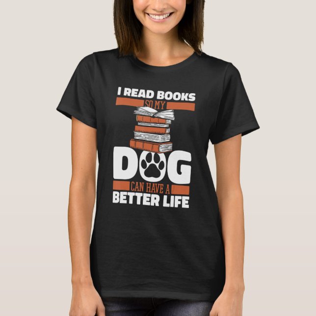 Bookworm Dog Librarian Novel Writer Library  Books T-Shirt (Front)