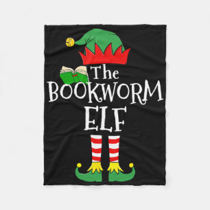 Bookworm Elf Matching Family Group Christmas Party Fleece Blanket