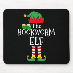Bookworm Elf Matching Family Group Christmas Party Mouse Pad