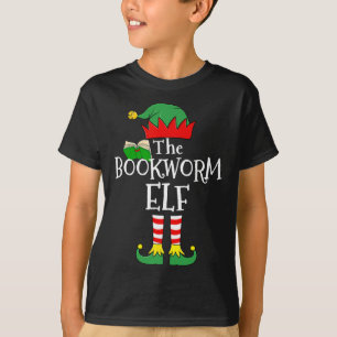 Bookworm Elf Matching Family Group Christmas Party T-Shirt