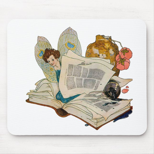 Bookworm Fairy Mouse Pad (Front)