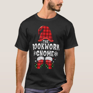 Bookworm Gnome Buffalo Plaid Family Group Matching T-Shirt