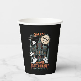 Bookworm Halloween Shirt Haunted Library Paper Cups