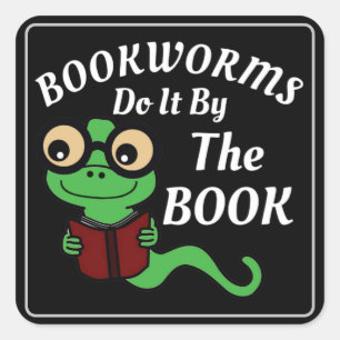 Bookworm Humour Square Sticker
