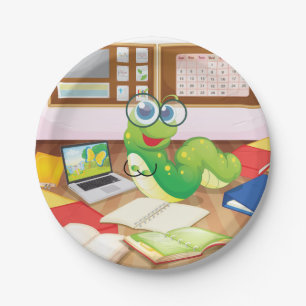 Bookworm In Class Paper Plate