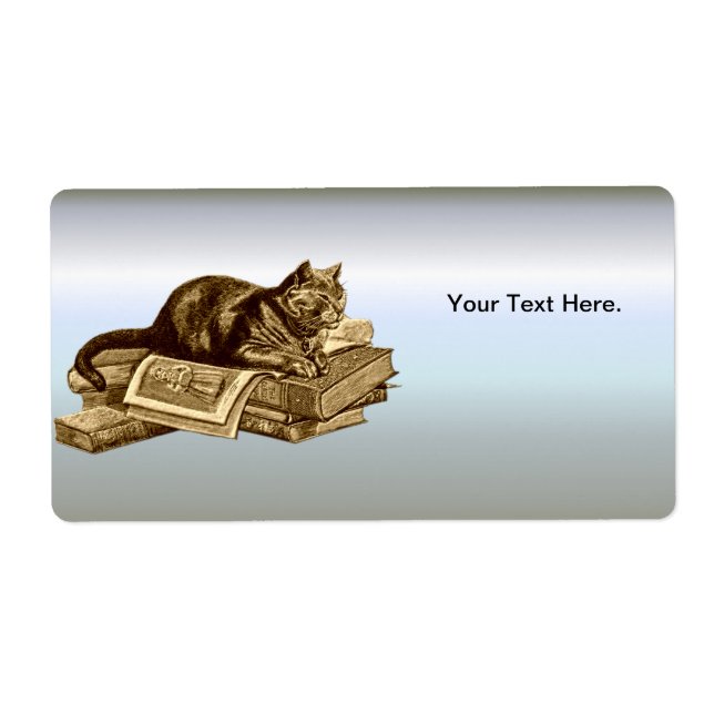 Bookworm Kitty Cat Reading Books (Front)