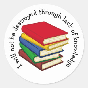 BOOKWORM Love Reading Customizable Scripture Classic Round Sticker