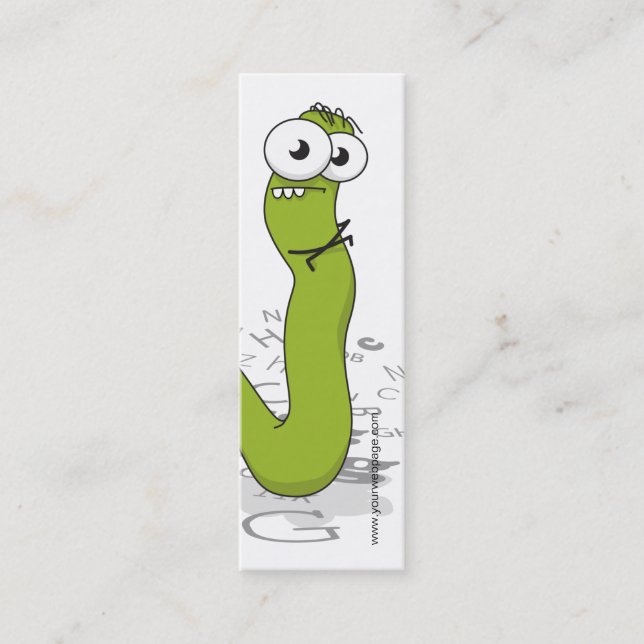 Bookworm mini Bookmark Business Profile Template Card (Front)