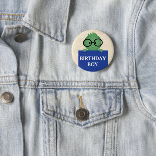 Bookworm Personalized Birthday Boy 2 Inch Round Button