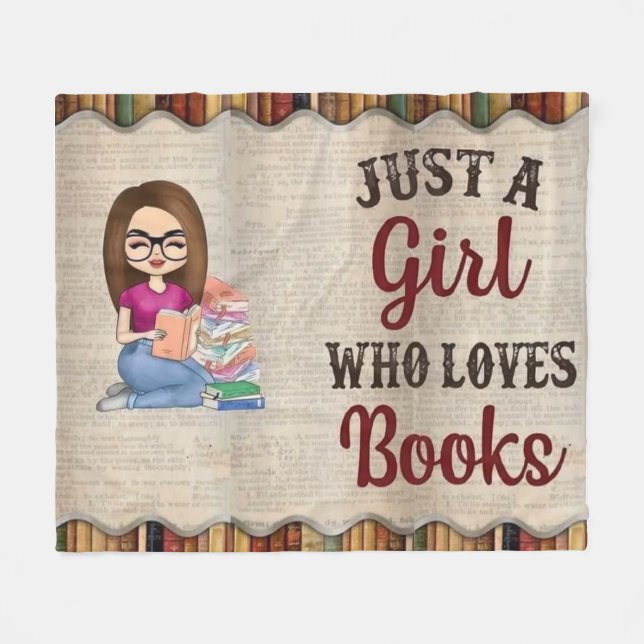 Bookworm Princess in Your Life Fleece Blanket (Front (Horizontal))
