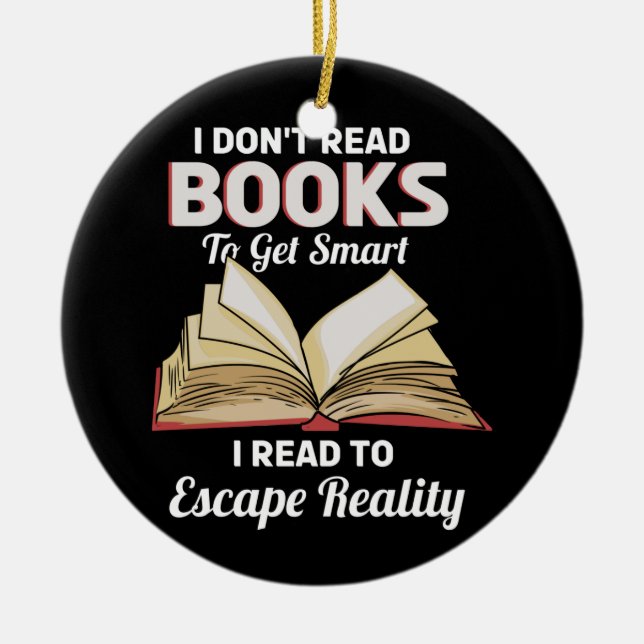 Bookworm Read Books, Books Ceramic Ornament (Front)