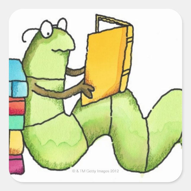 Bookworm Square Sticker (Front)