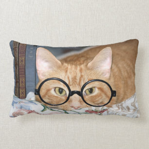 Bookworm tabby lumbar pillow