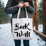 Bookworm Typography  Tote Bag<br><div class="desc">Bookworm Typography Tote Bag is created by szdesign.
 Take into consideration that cover photo is not fully representative of the item due to colour (tote bag on it is white but the customer can buy only neutral).</div>