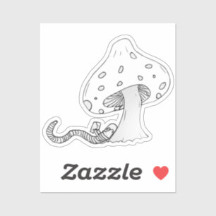 Bookworm Under a Mushroom