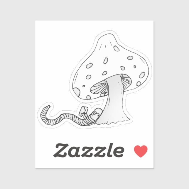 Bookworm Under a Mushroom (Sheet)