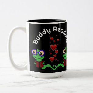 Bookworms Buddy Reading Two-Tone Coffee Mug