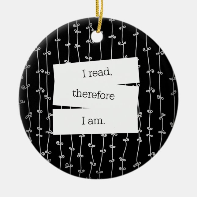 Bookworm's motto Ornament (Front)