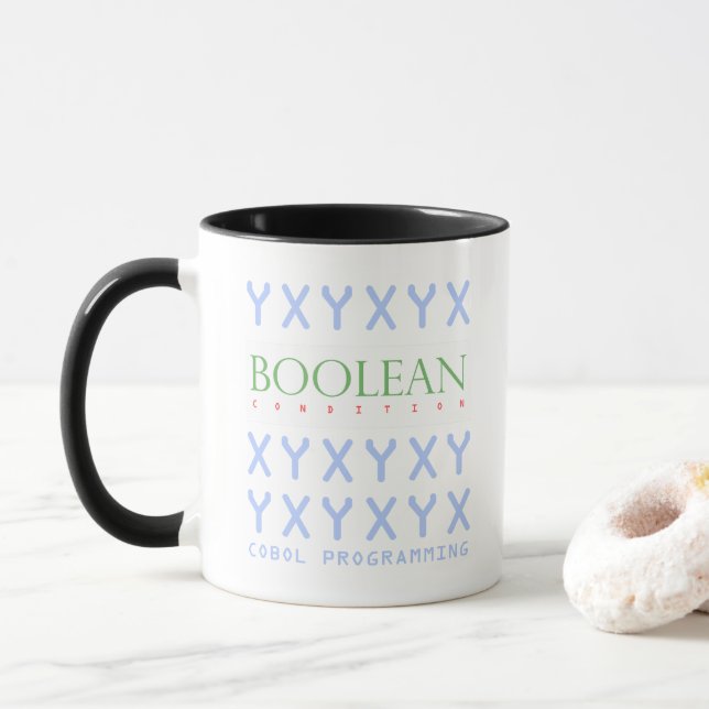 Boolean Condition in Cobol Programming Mug (With Donut)