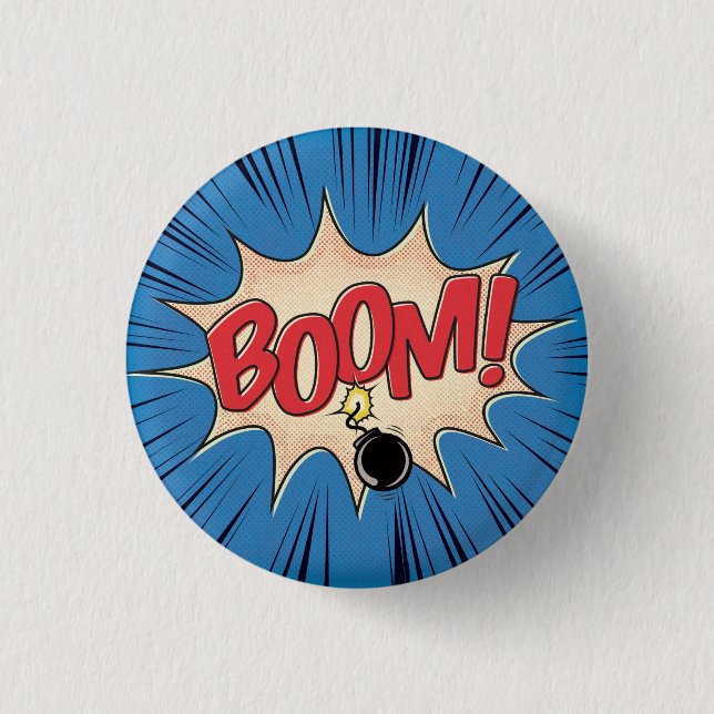 Boom! 1 Inch Round Button (Front)