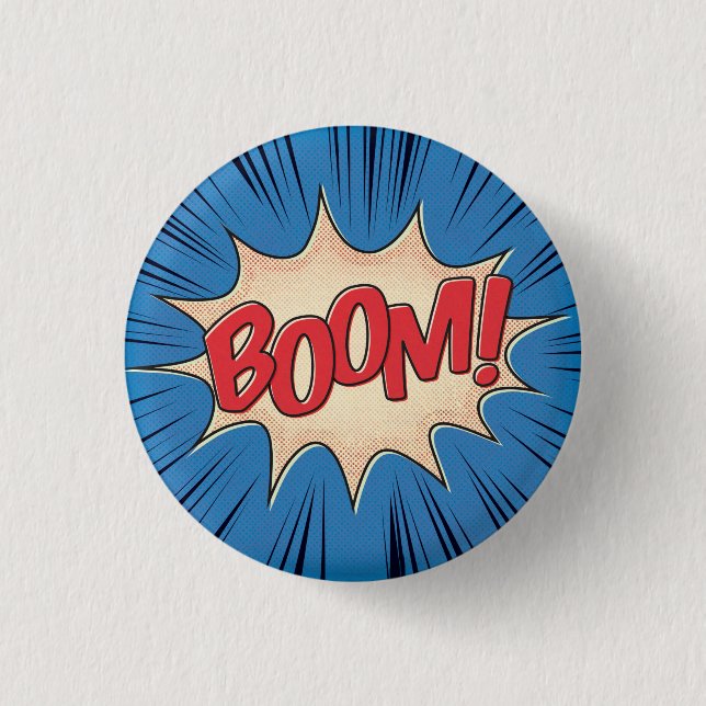 Boom! 1 Inch Round Button (Front)
