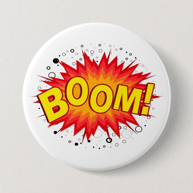 Boom! 3 Inch Round Button (Front)