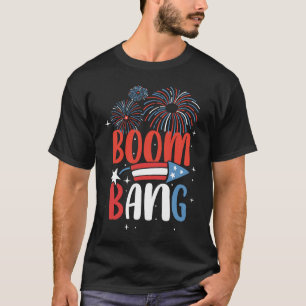 Boom Bang USA 4th Of July American Flag T-Shirt
