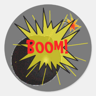 Boom Bomb Classic Round Sticker
