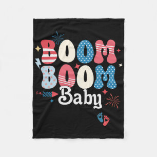 Boom Boom Baby 4th July Independence Day Tee Fleece Blanket