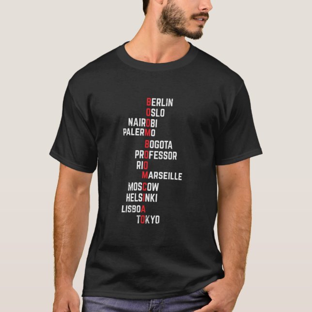 Boom boom Ciao Money Heist Funny Acronim Classic T T-Shirt (Front)