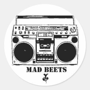 Boom Box Classic Round Sticker