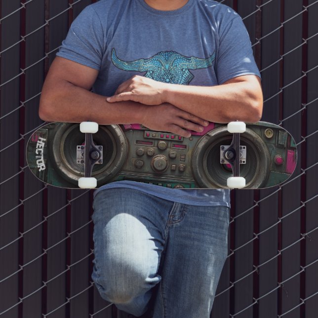 Boom box grunge art skateboard (Outdoor 3)