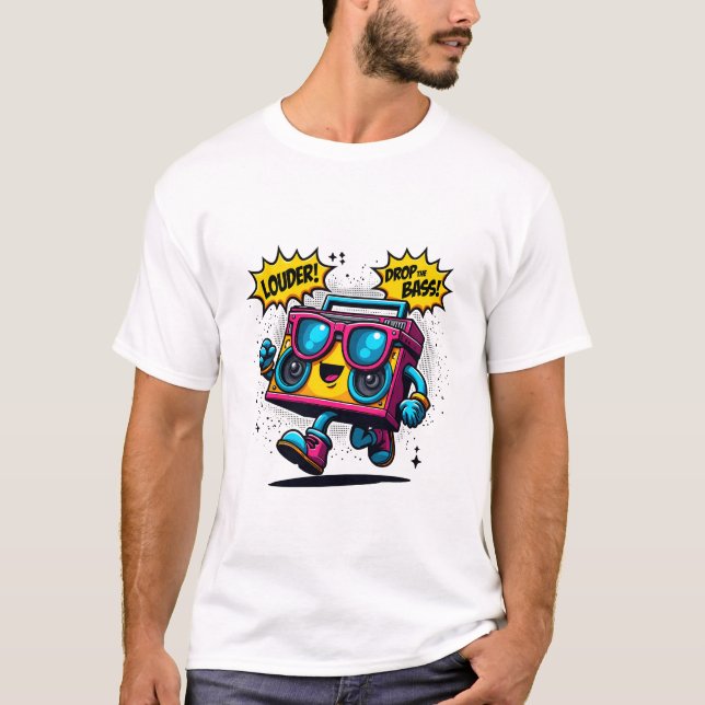 Boom Box Riot – Bold Music Vibes T-Shirt (Front)
