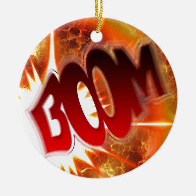 Boom! Ceramic Ornament (Front)