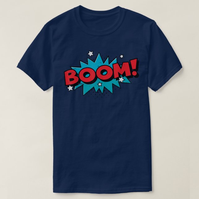 BOOM   Comic Book Cartoon Funny Pop Art Design   V T-Shirt (Design Front)