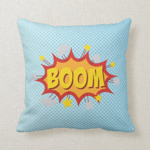 BOOM comic book sound effect Throw Pillow