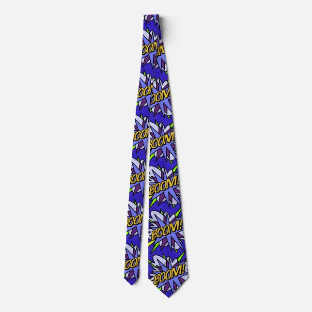 BOOM Cool Fun Comic Book Superhero Tie (Back)