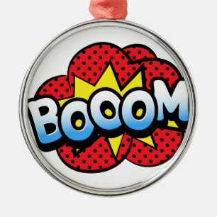 Boom dynamite metal ornament