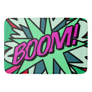 BOOM Fun Cool Modern Comic Book  Bath Mat